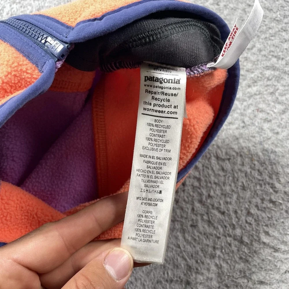 Patagonia Jacket Girls 3-6 Months Multicolor Fleece Full Zip Pocket Colorblock